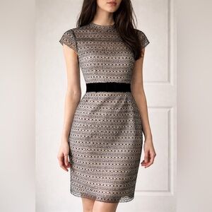 Milly of New York Sheer Overlay Cocktail Dress
